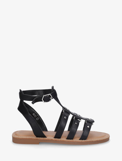 Nu-pieds cloutées style spartiate - Noir - 1