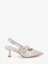 Escarpins en simili à triple brides - Beige - 1