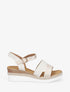 Sandales irisées à talon compensé - Beige - 1