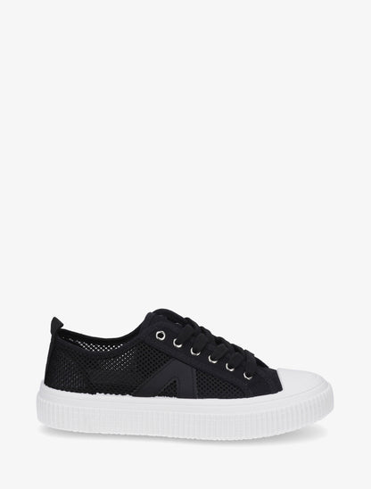 Sneakers unies en toile - Noir - 1