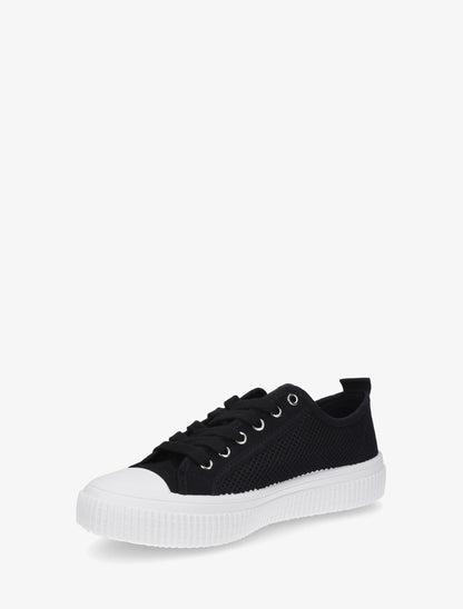 Sneakers unies en toile - Noir - 3