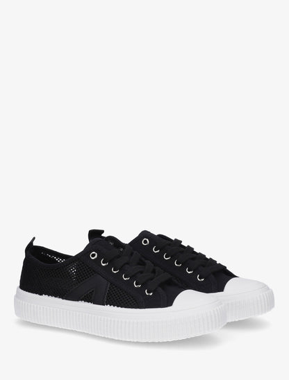 Sneakers unies en toile - Noir - 4