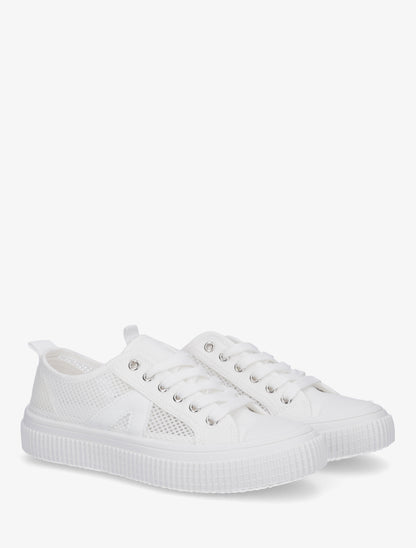 Sneakers unies en toile - Blanc - 4
