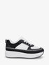 Baskets en simili à semelle striée - Noir - 1