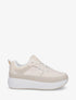 Baskets en simili à semelle striée - Beige - 1