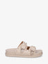 Claquettes cloutées en suédine - Beige - 1