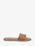 Claquettes en simili à empiècement bijou V - Camel - 1
