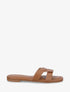 Claquettes en simili à brides entrecroisées - Camel - 1