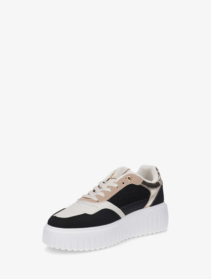 Sneakers à plateforme striée - Noir - 3