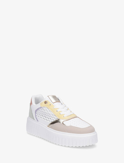 Sneakers à plateforme striée - Vert d&