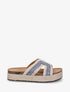 Claquettes en raphia tressé - Bleu gris - 1