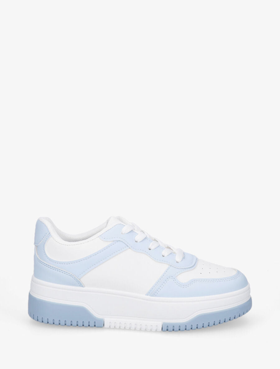 Baskets classiques en simili - Bleu ciel - 1
