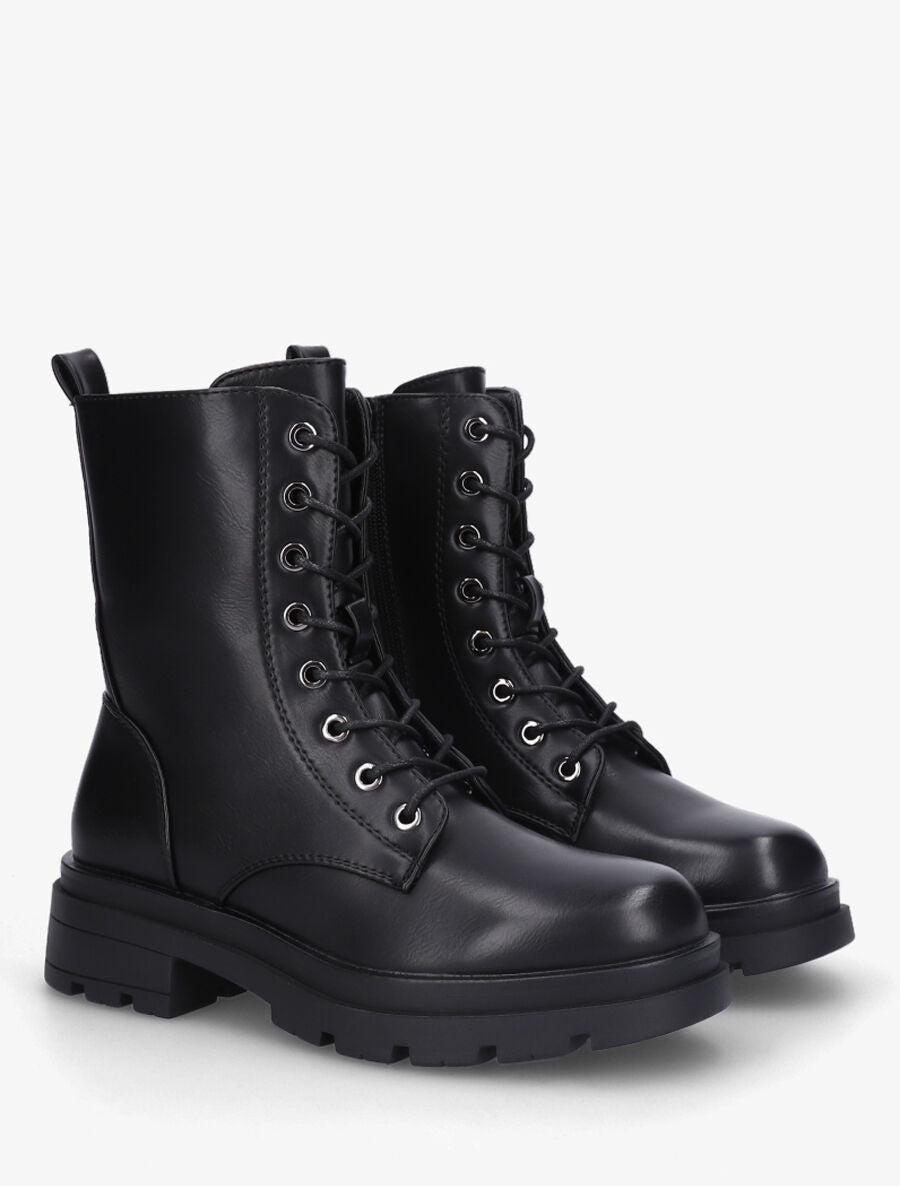 Bottines montantes à lacets - Noir - 4
