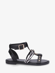 Nu-pieds à lannière zèbre - Noir - 1