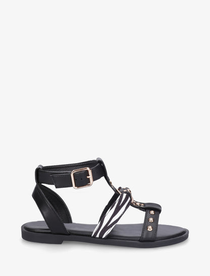 Nu-pieds à lannière zèbre - Noir - 1