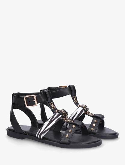 Nu-pieds à lannière zèbre - Noir - 4