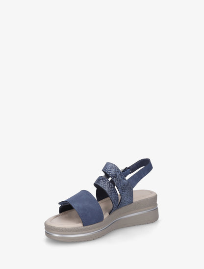 Sandales compensées irisées à scratch - Bleu - 3