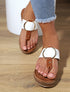 Nu-pieds en simili à anneau - Blanc - 1