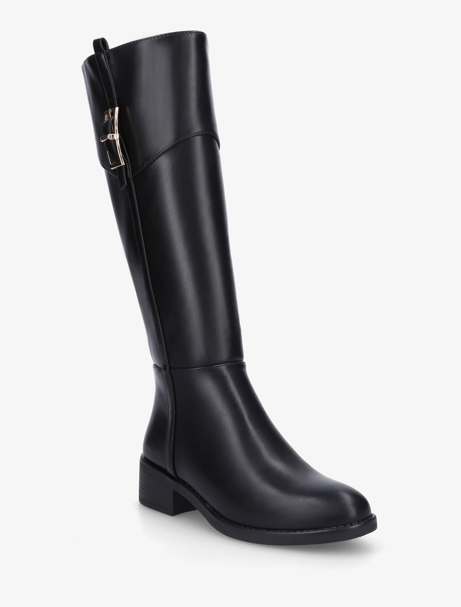 Bottes classiques en simili - Noir - 2