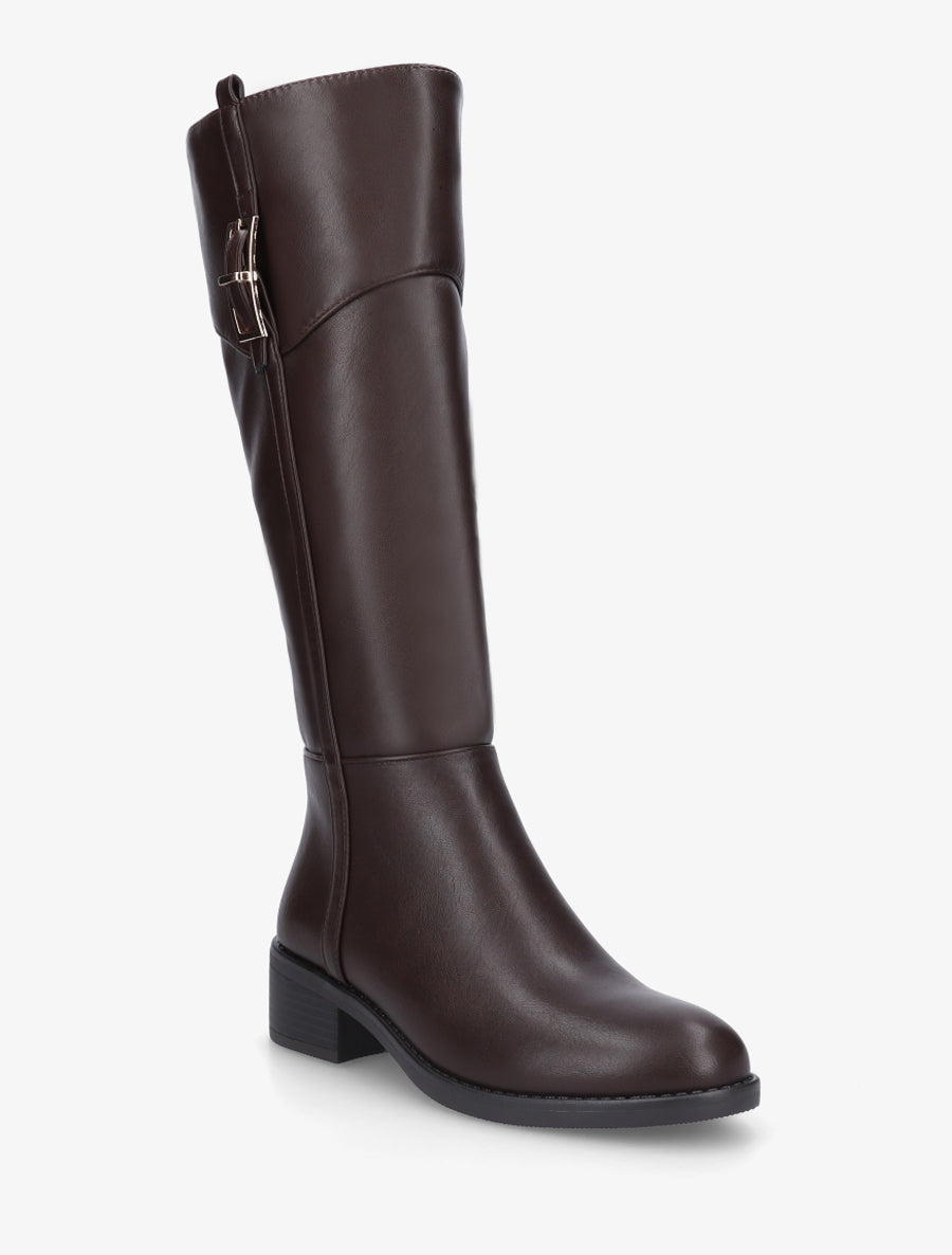 Bottes classiques en simili - Marron - 2