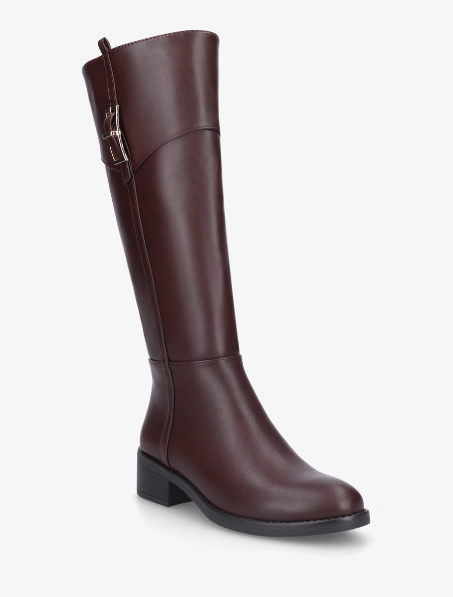 Bottes classiques en simili - Lie de vin - 2