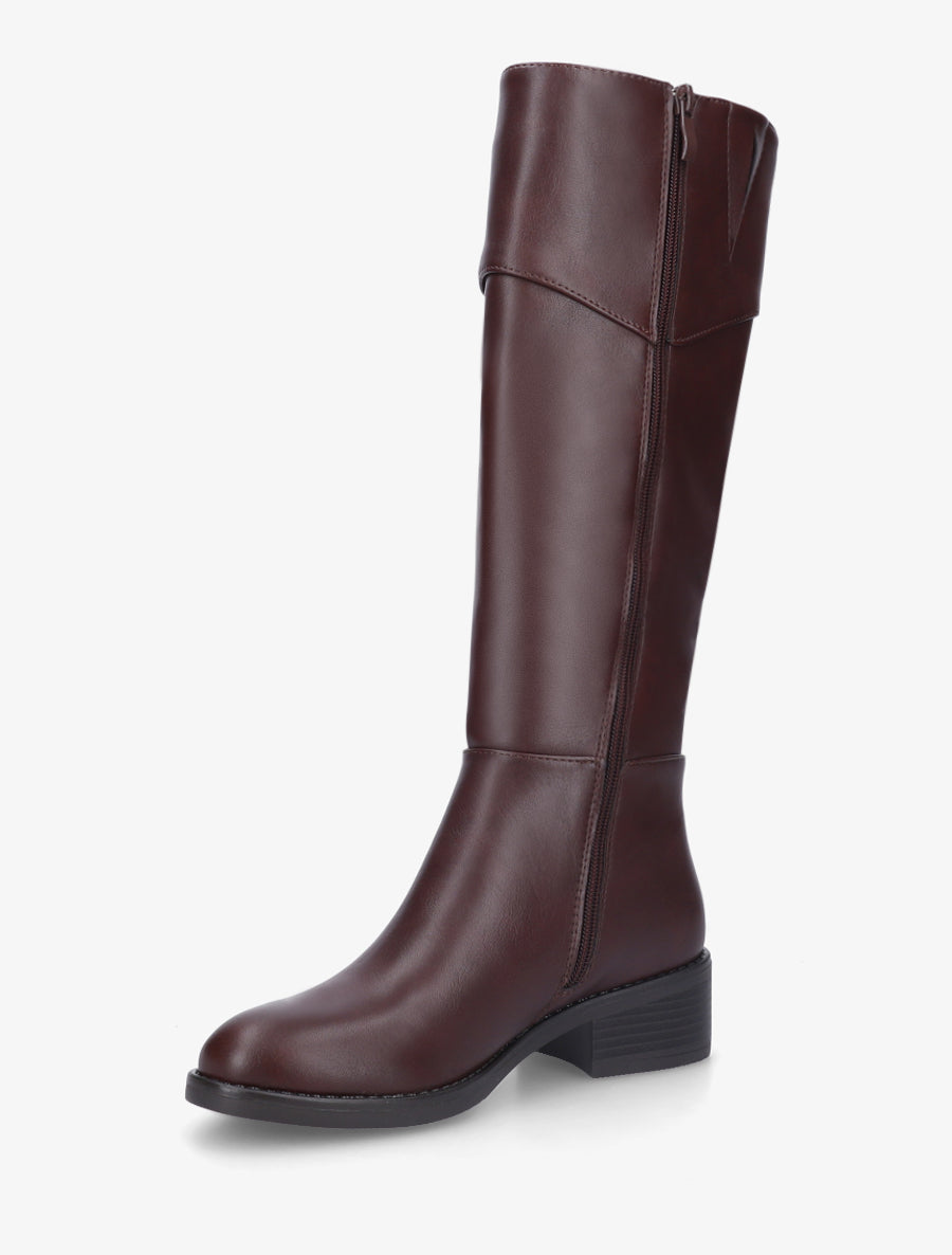 Bottes classiques en simili - Lie de vin - 3