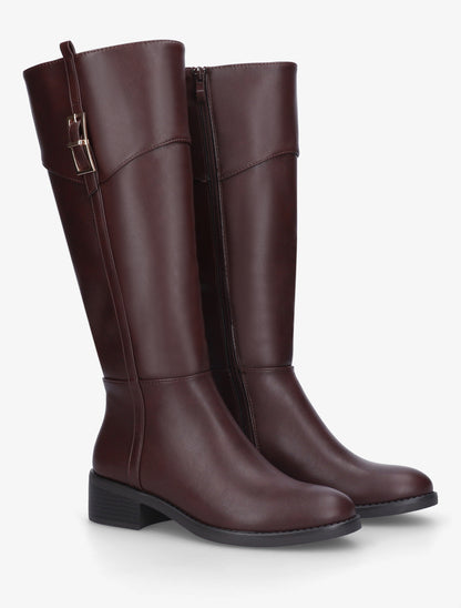 Bottes classiques en simili - Lie de vin - 4