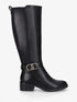 Bottes élastiquées à sangle dorée - Noir - 1