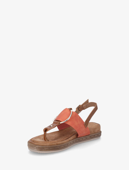 Nu-pieds en simili à anneau - Orange - 3
