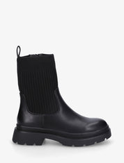 Boots bimatière à semelle crantée - Noir - 1