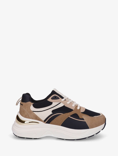 Baskets à empiècement métallique au talon - Noir - 1