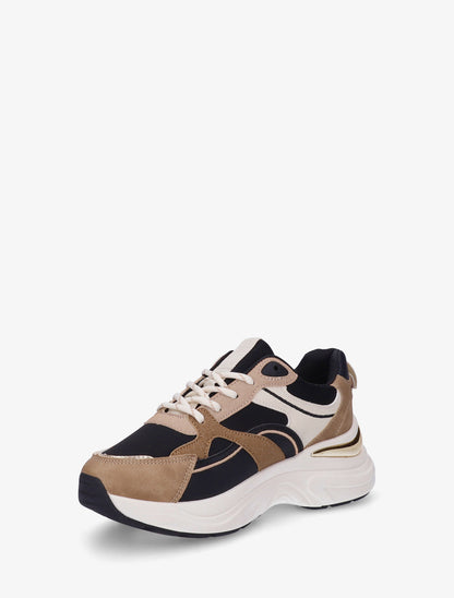 Baskets à empiècement métallique au talon - Noir - 3