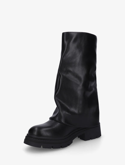 Bottes à revers zippé et double boucles - Noir - 3
