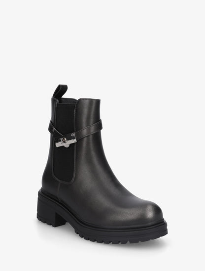 Bottines élastiquées à empiècement métallique - Anthracite - 2