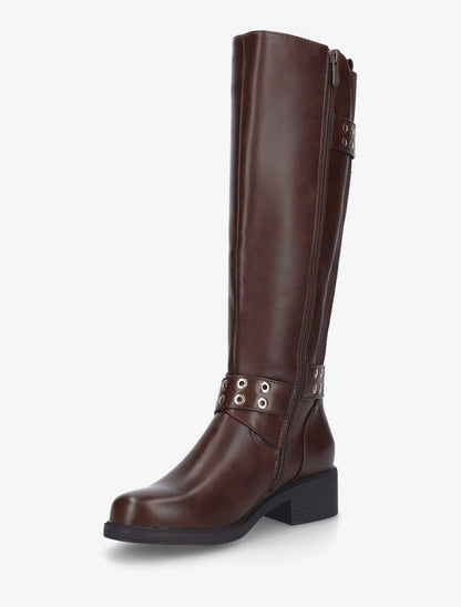 Bottes élastiquées à double sangles - Marron - 3