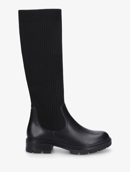 Bottes plates style chaussette - Noir - 1