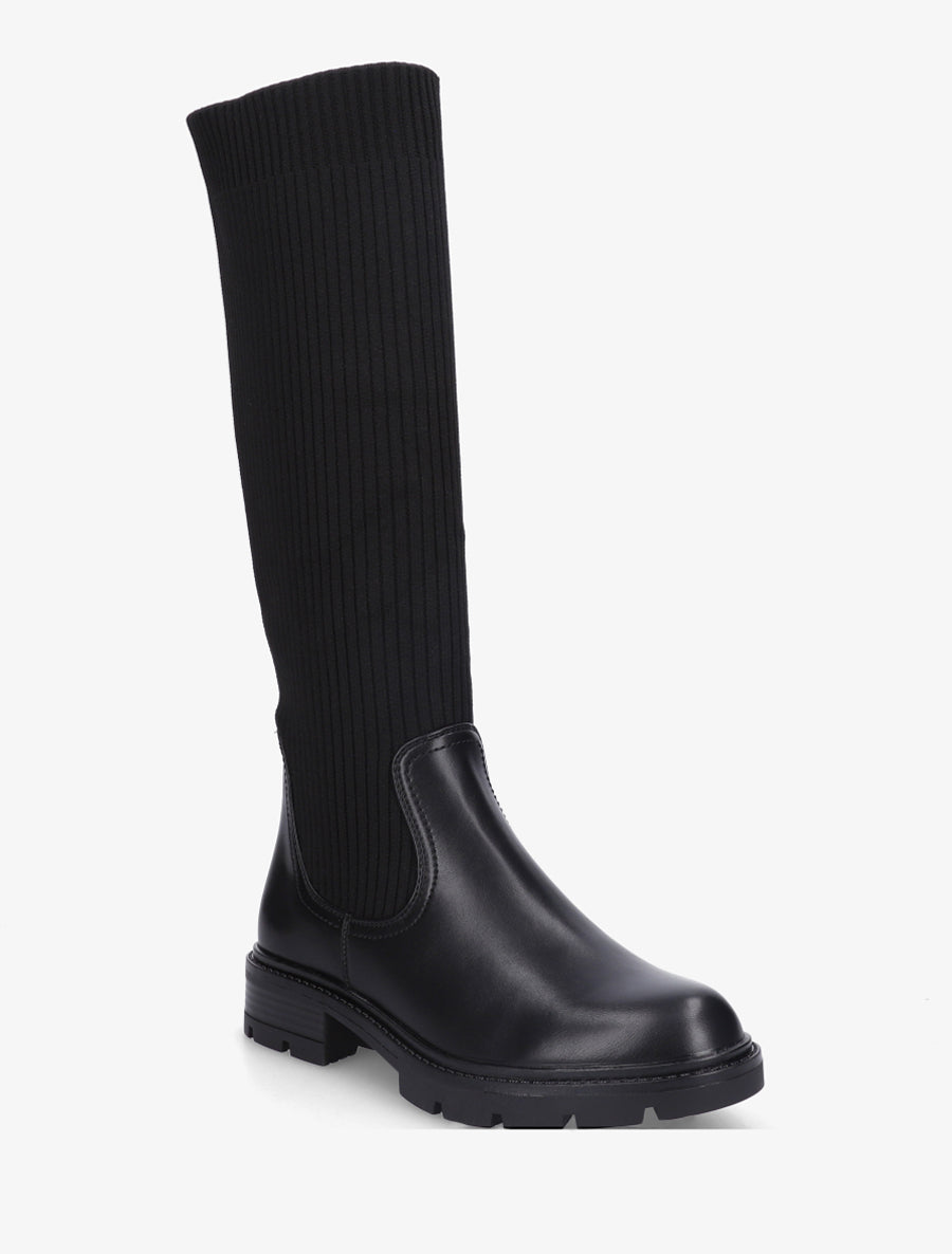 Bottes plates style chaussette - Noir - 2