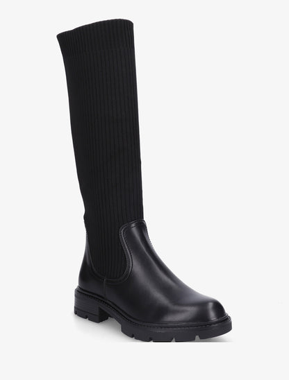 Bottes plates style chaussette - Noir - 2