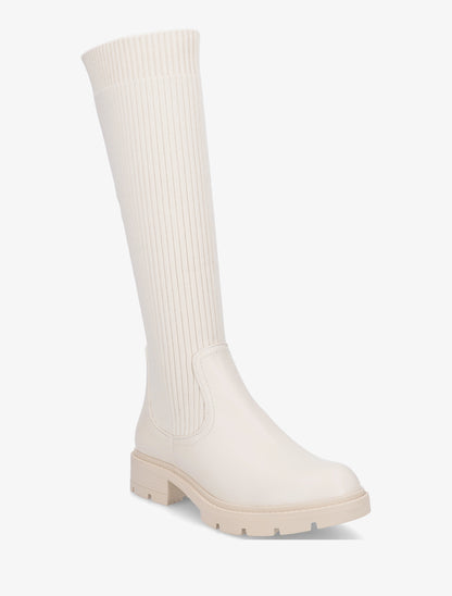 Bottes plates style chaussette - Écru - 2