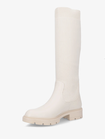 Bottes plates style chaussette - Écru - 3