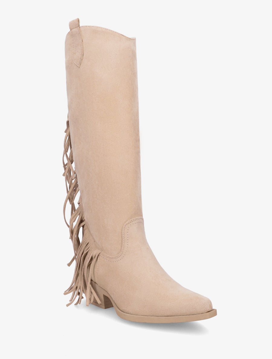 Bottes style santiag à franges - Beige - 2