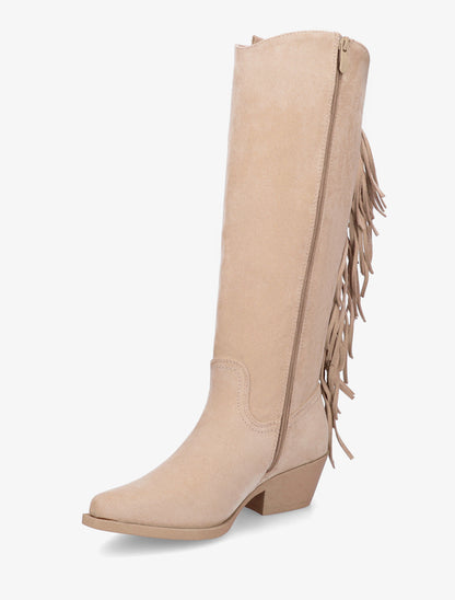 Bottes style santiag à franges - Beige - 3
