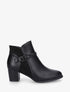 Bottines bi-matière à sangle fantaisie - Noir - 1