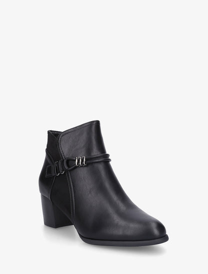Bottines bi-matière à sangle fantaisie - Noir - 2