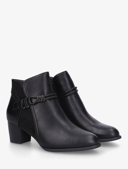 Bottines bi-matière à sangle fantaisie - Noir - 4