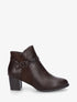 Bottines bi-matière à sangle fantaisie - Marron - 1