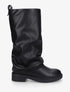Bottes à revers basiques en simili - Noir - 1