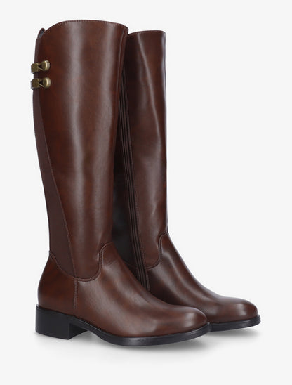 Bottes élastiquées style cavalière - Marron - 4