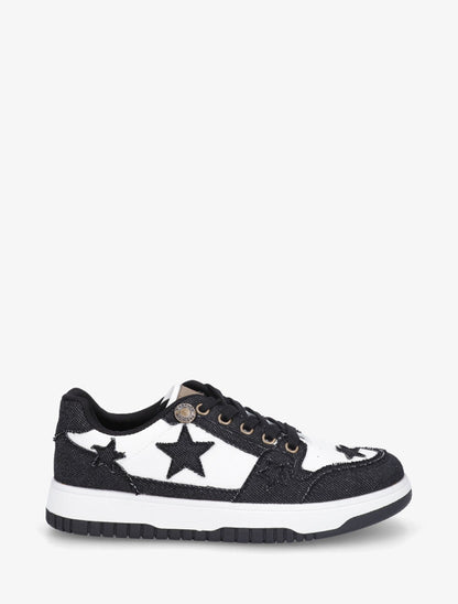 Sneakers à motifs étoiles et jean - Noir - 1