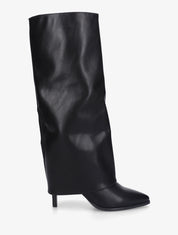 Bottes à revers et talon aiguille - Noir - 1